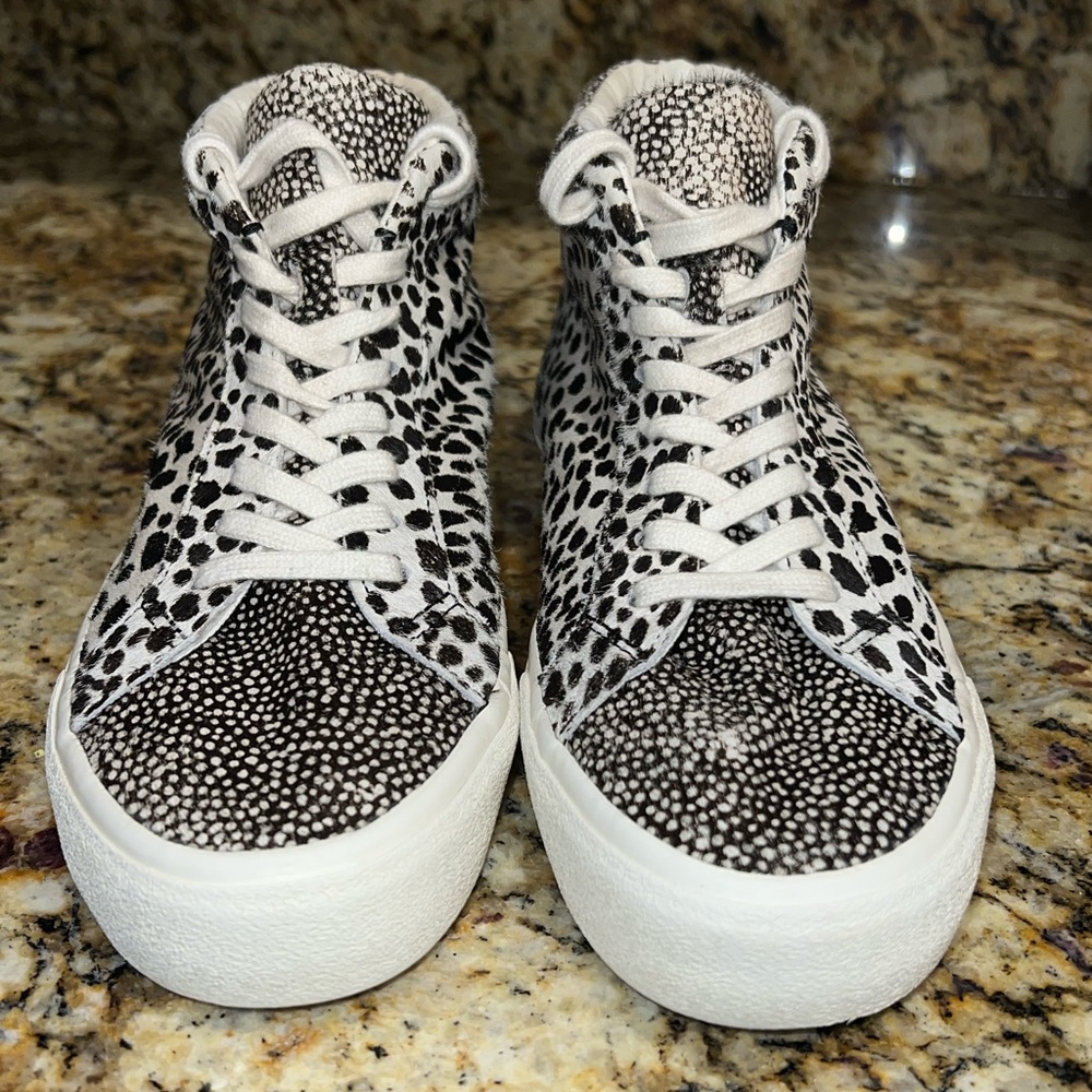 Madewell Sidewalk Unisex High Top Sneakers Genuine Calf Hair Fur women/8 men/6.5